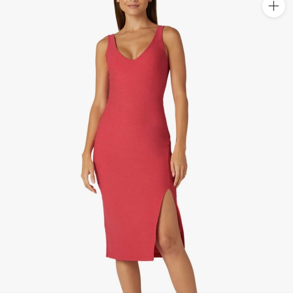 Beyond Yoga Spacedye Inspire Midi Dress Paradise Coral Heather Size Small $128